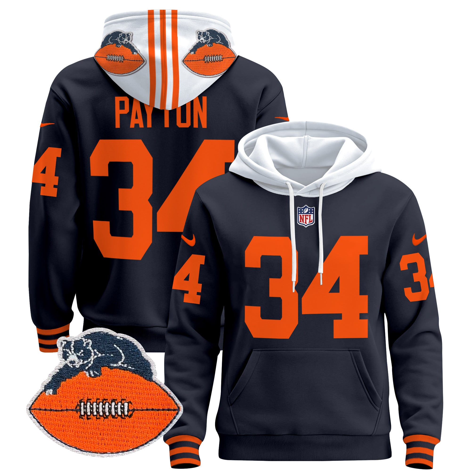Chicago Bears Throwback 2024 Pullover Hoodie