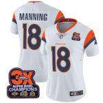 Women’s Denver Broncos 3-Time Champions Patch Vapor Limited Jersey – All Stitched
