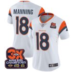 Women’s Denver Broncos 3-Time Champions Patch Vapor Limited Jersey – All Stitched