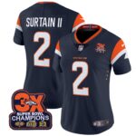 Women’s Denver Broncos 3-Time Champions Patch Vapor Limited Jersey – All Stitched