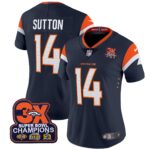 Women’s Denver Broncos 3-Time Champions Patch Vapor Limited Jersey – All Stitched