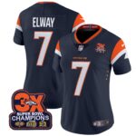 Women’s Denver Broncos 3-Time Champions Patch Vapor Limited Jersey – All Stitched