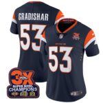 Women’s Denver Broncos 3-Time Champions Patch Vapor Limited Jersey – All Stitched
