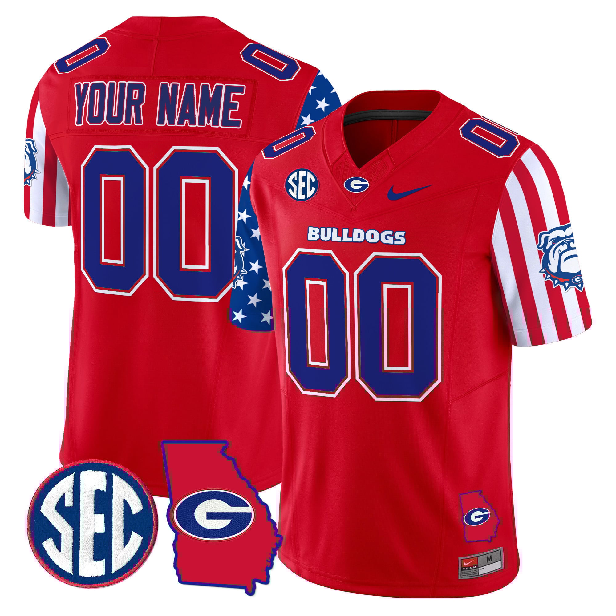 Custom Gender/Name Georgia Bulldogs American Style Vapor Limited Jersey – All Stitched