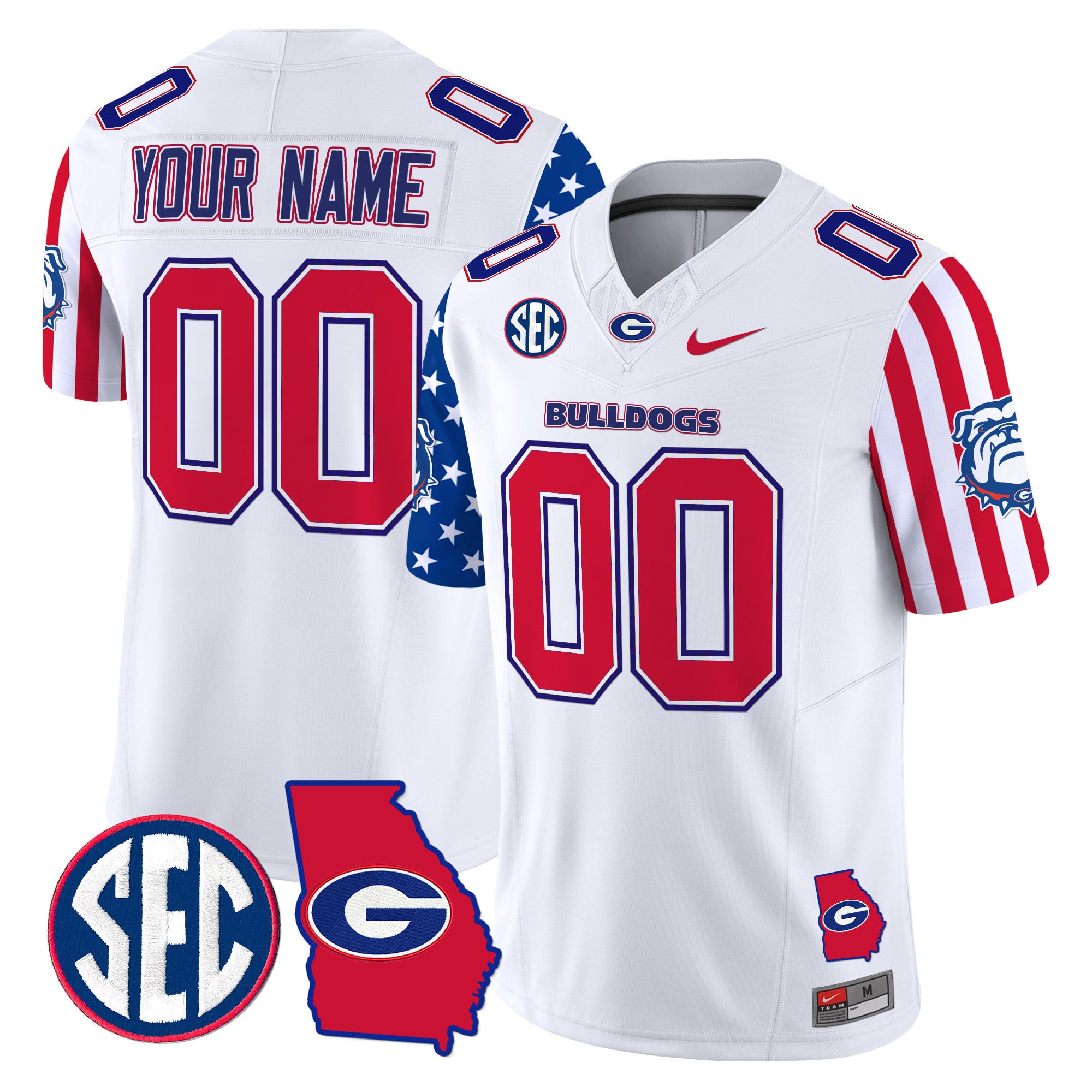Custom Gender/Name Georgia Bulldogs American Style Vapor Limited Jersey – All Stitched