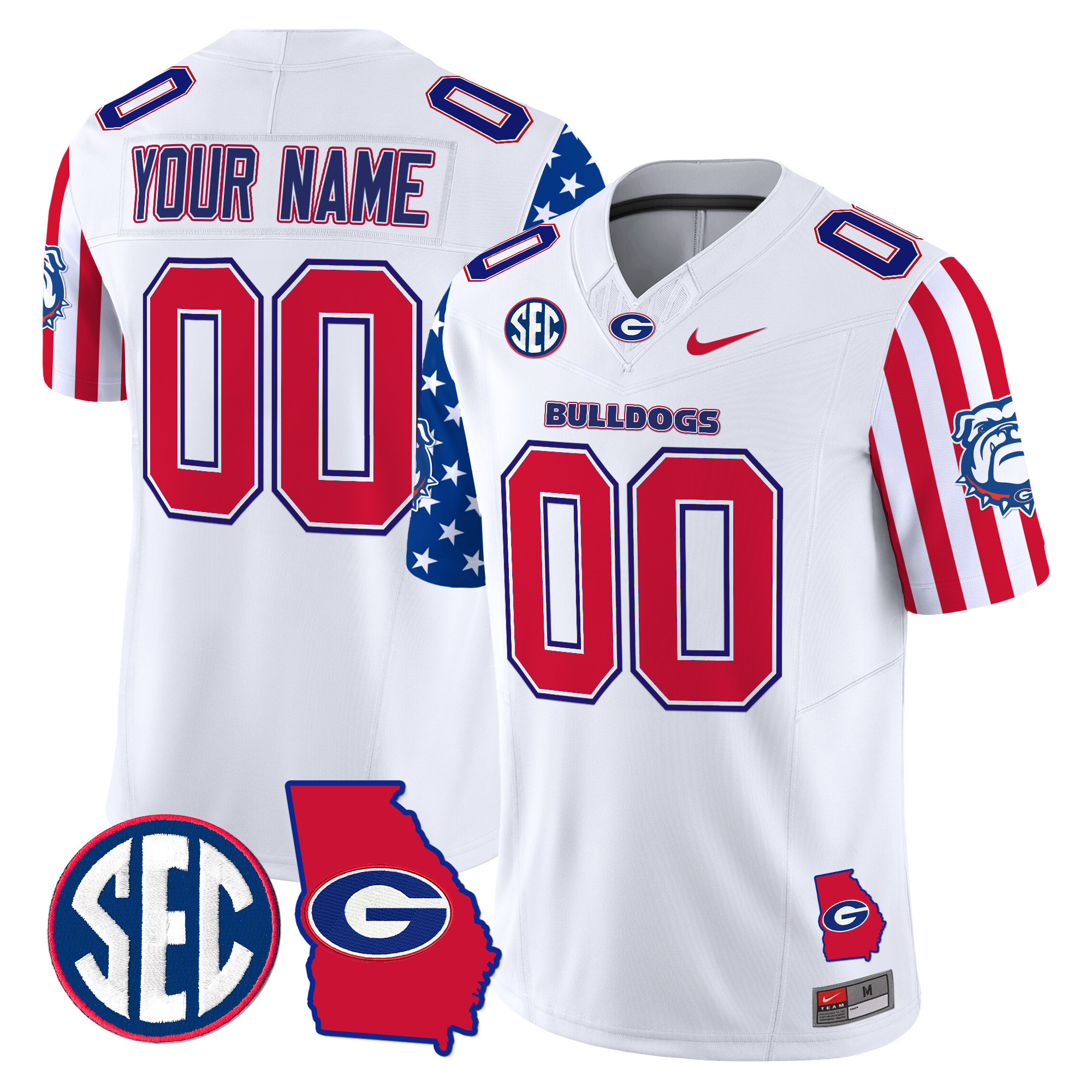 Custom Gender/Name Georgia Bulldogs American Style Vapor Limited Jersey – All Stitched