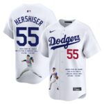 Hershiser Dodgers White Jersey – Printed