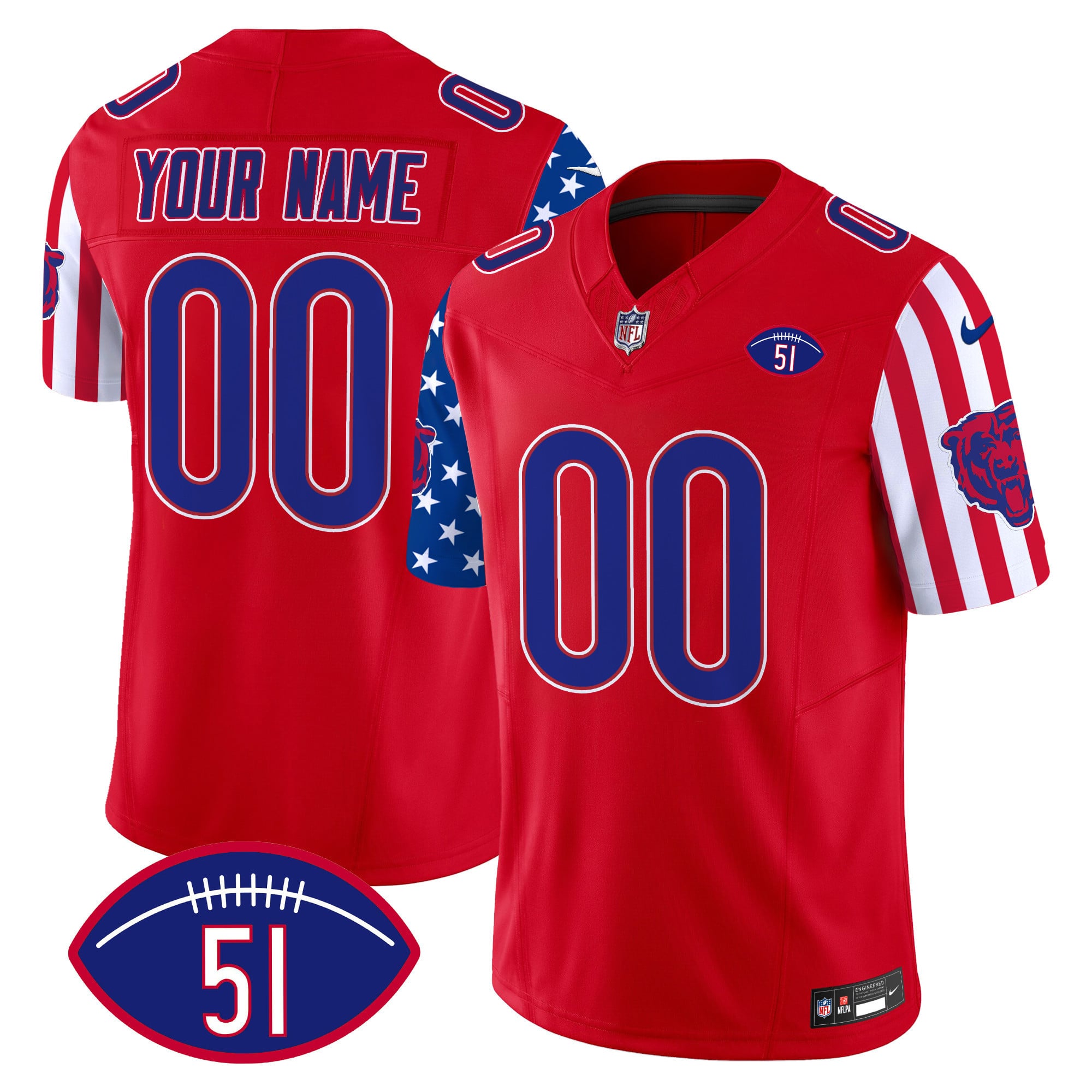Custom Name/Gender Bears American Style Vapor Limited Jersey – All Stitched