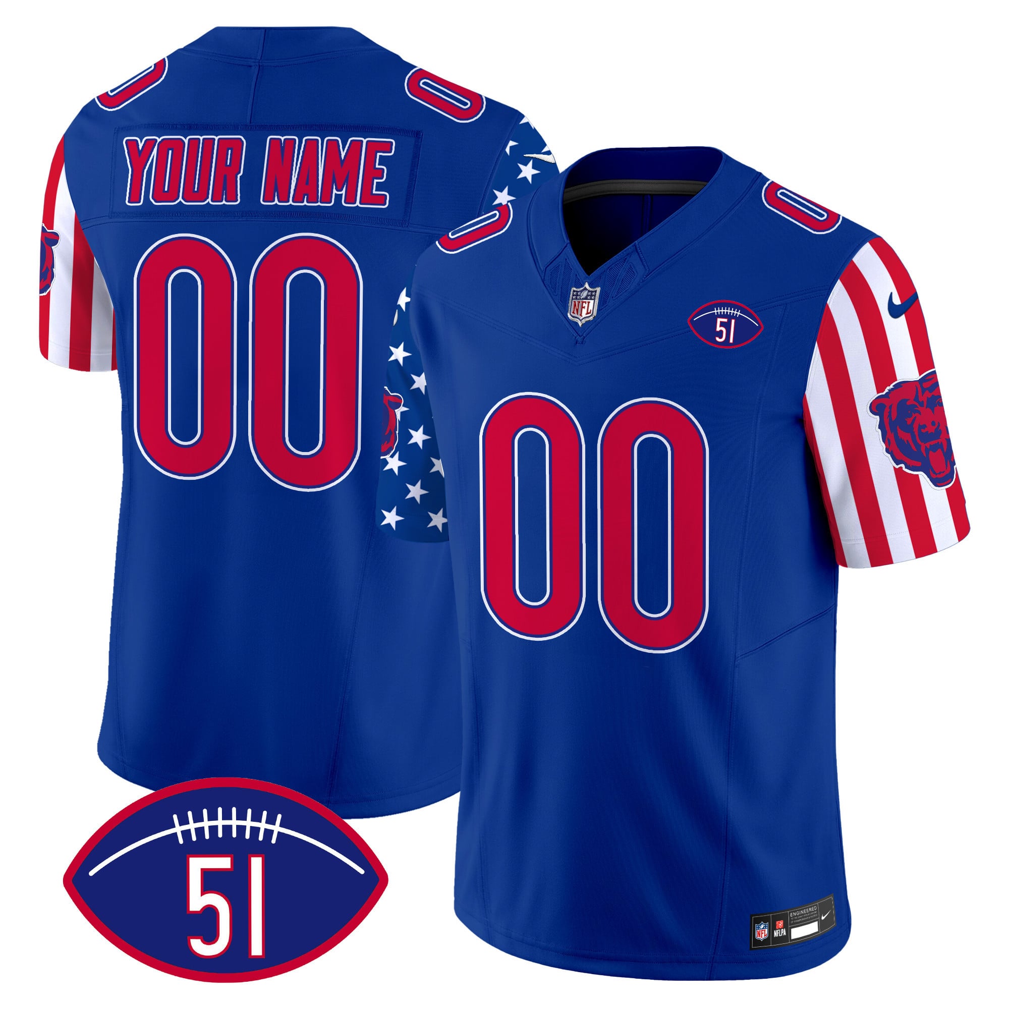 Custom Name/Gender Bears American Style Vapor Limited Jersey – All Stitched