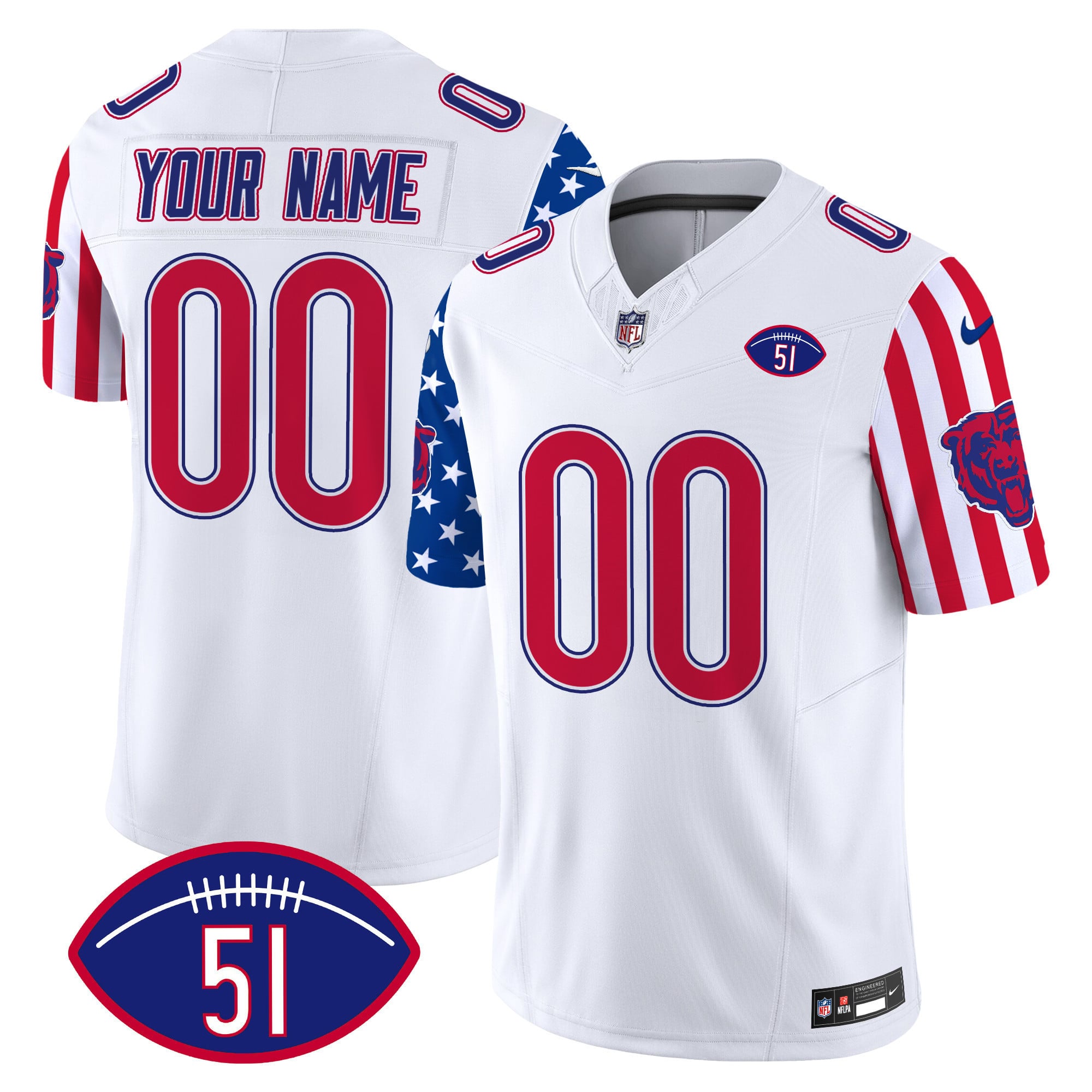 Custom Name/Gender Bears American Style Vapor Limited Jersey – All Stitched