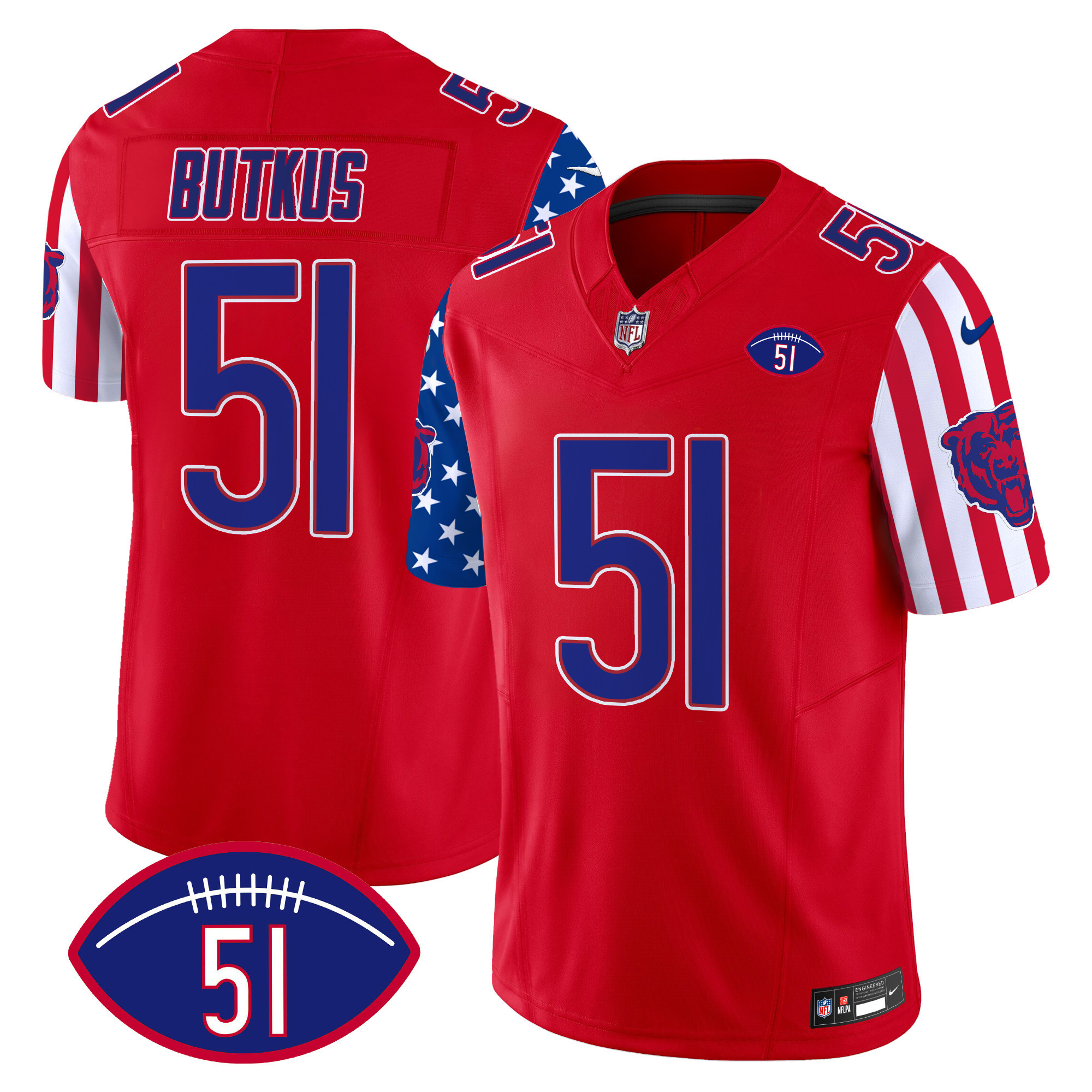 Men’s Bears American Style Vapor Limited Jersey – All Stitched