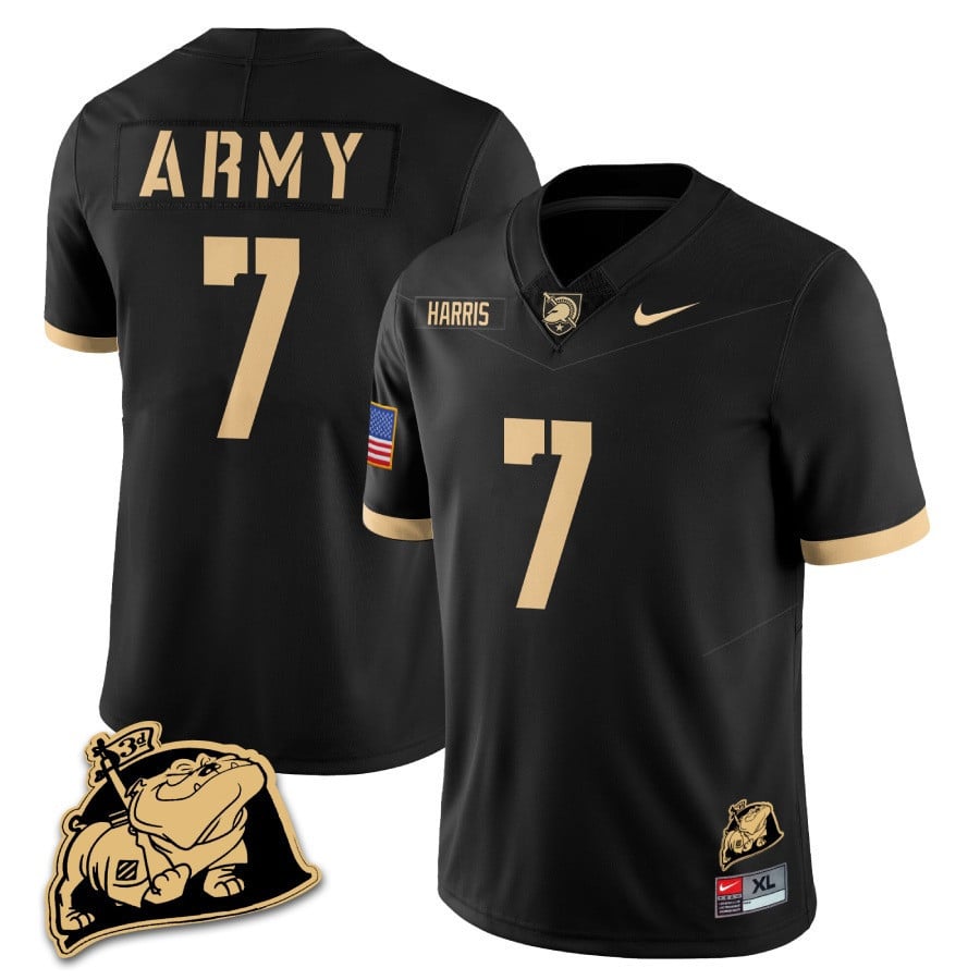 Men? Army Black Knights Rocky The Bulldog Patch Jersey – All Stitched