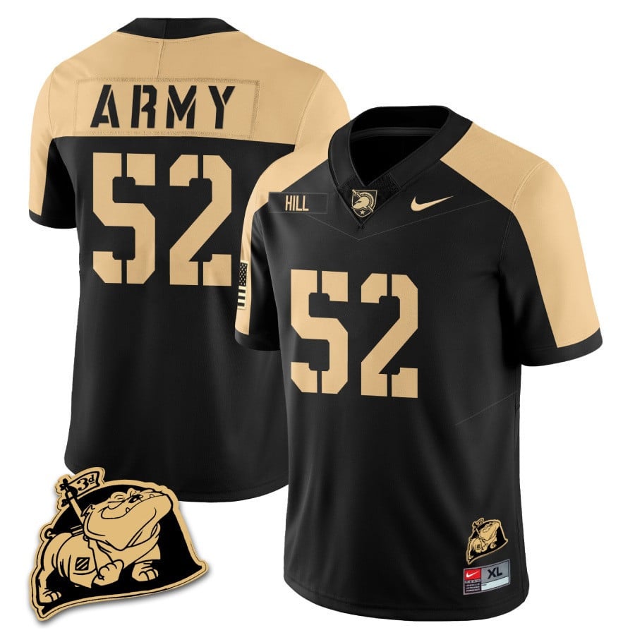 Men? Army Black Knights Rocky The Bulldog Patch Jersey – All Stitched