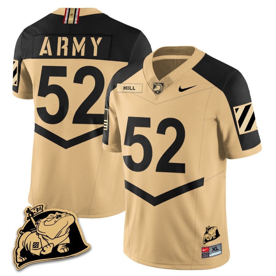 Men? Army Black Knights Rocky The Bulldog Patch Jersey – All Stitched