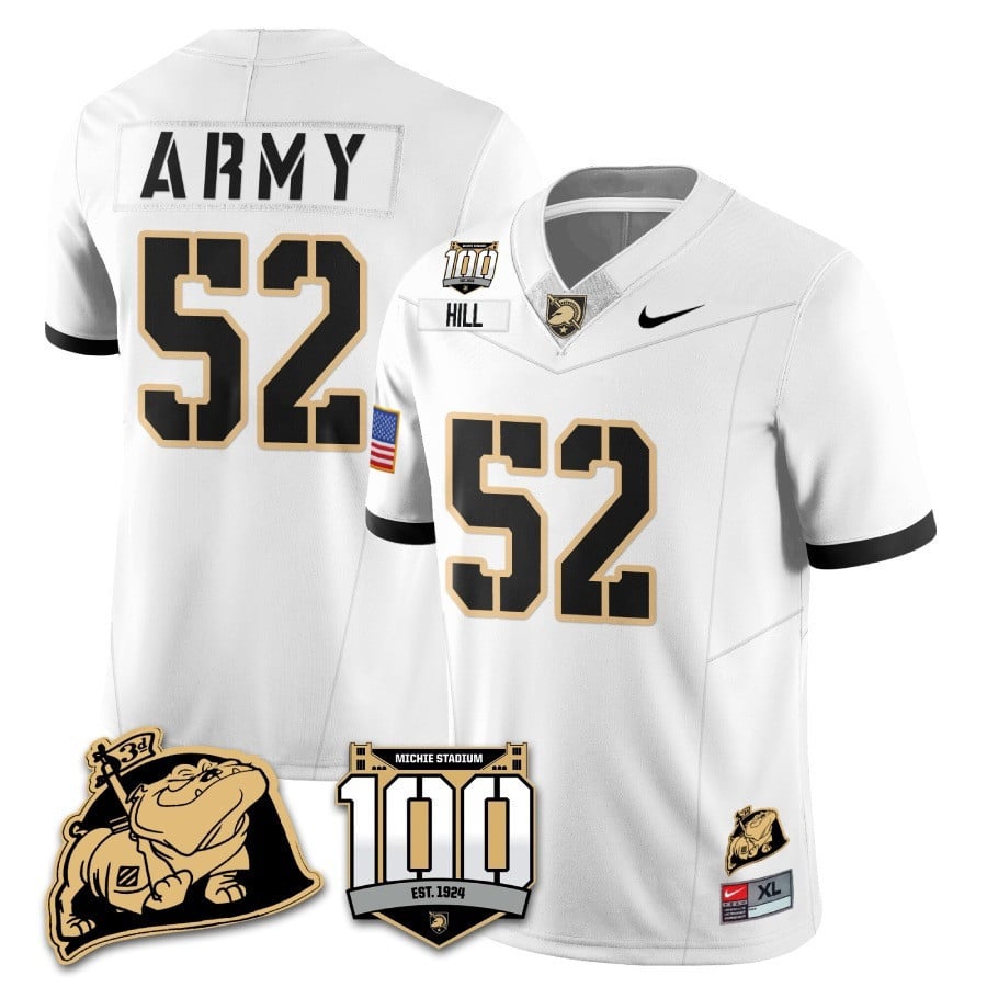 Men’s Army Black Knights 100th Anniversary Patch Vapor Jersey – All Stitched