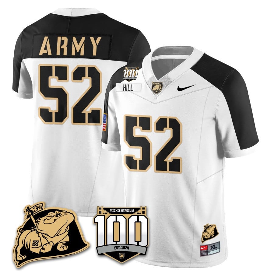 Men’s Army Black Knights 100th Anniversary Patch Vapor Jersey – All Stitched