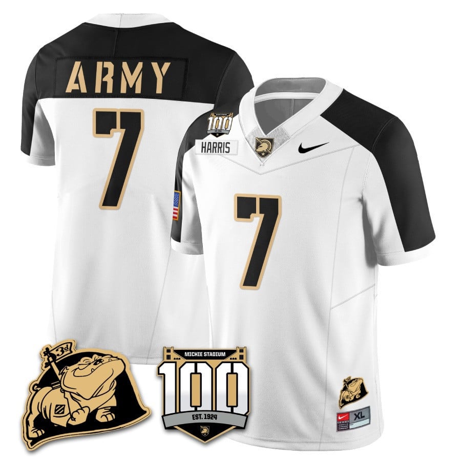 Men’s Army Black Knights 100th Anniversary Patch Vapor Jersey – All Stitched