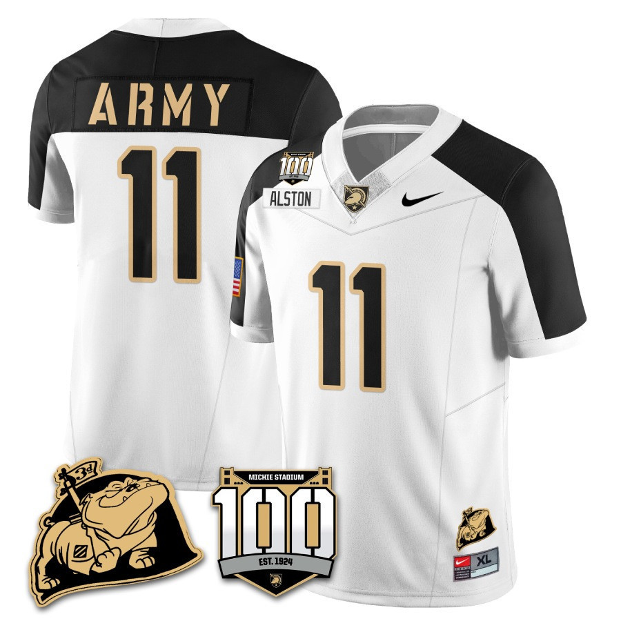 Men’s Army Black Knights 100th Anniversary Patch Vapor Jersey – All Stitched