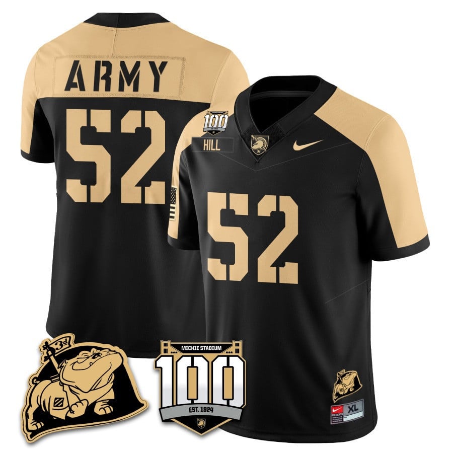 Men’s Army Black Knights 100th Anniversary Patch Vapor Jersey – All Stitched
