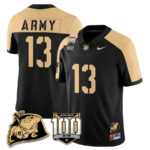 Men’s Army Black Knights 100th Anniversary Patch Vapor Jersey – All Stitched