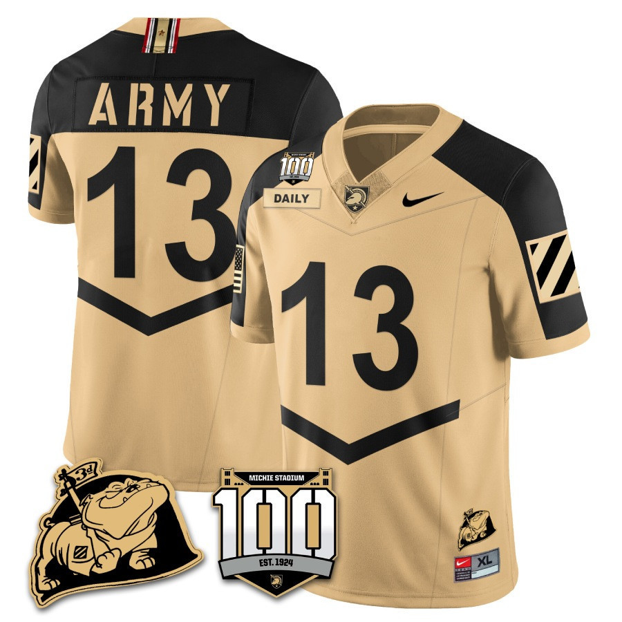 Men’s Army Black Knights 100th Anniversary Patch Vapor Jersey – All Stitched