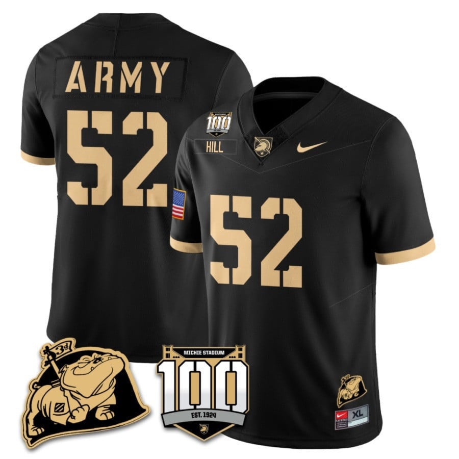 Men’s Army Black Knights 100th Anniversary Patch Vapor Jersey – All Stitched