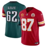 Kelce Kansas City Chiefs Philadelphia Eagles Split Jersey – All Stitched