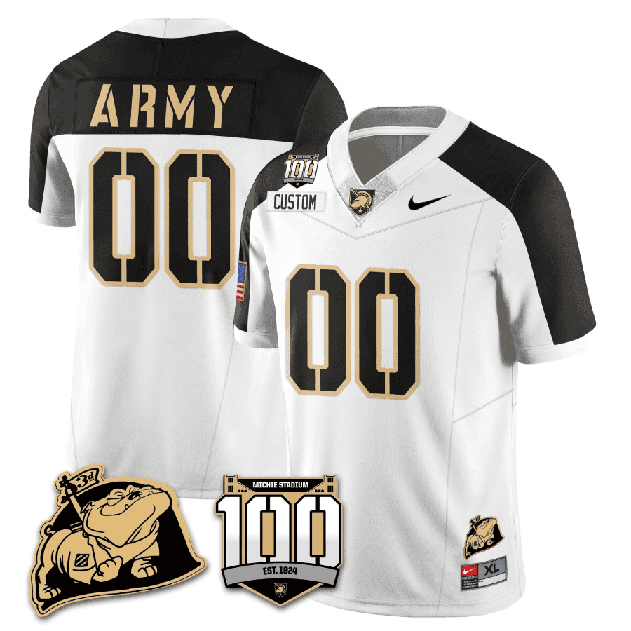 Army Black Knights 100th Anniversary Patch Vapor Custom Jersey – All Stitched