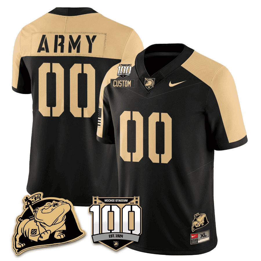 Army Black Knights 100th Anniversary Patch Vapor Custom Jersey – All Stitched