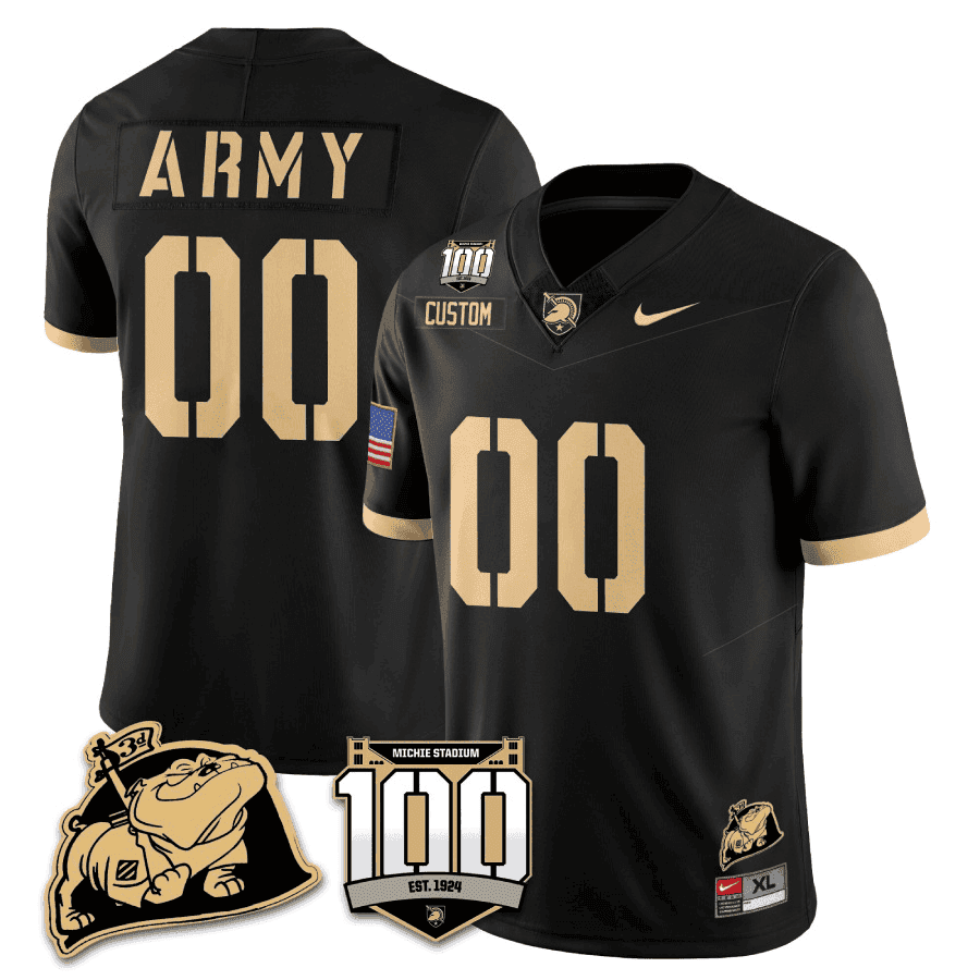 Army Black Knights 100th Anniversary Patch Vapor Custom Jersey – All Stitched