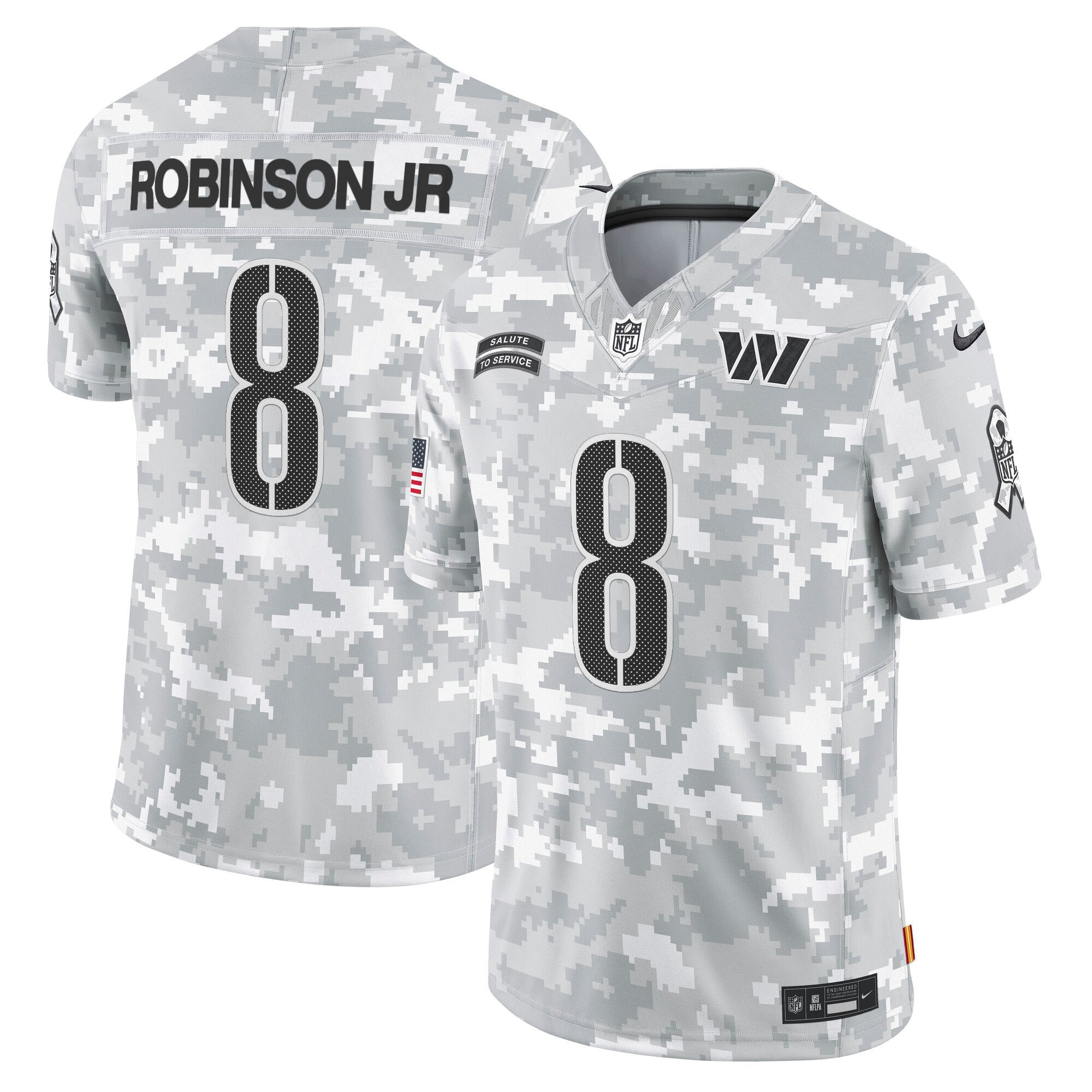 Washington Commanders 2024 Salute to Service Vapor Limited Jersey – Arctic Camo – All Stitched