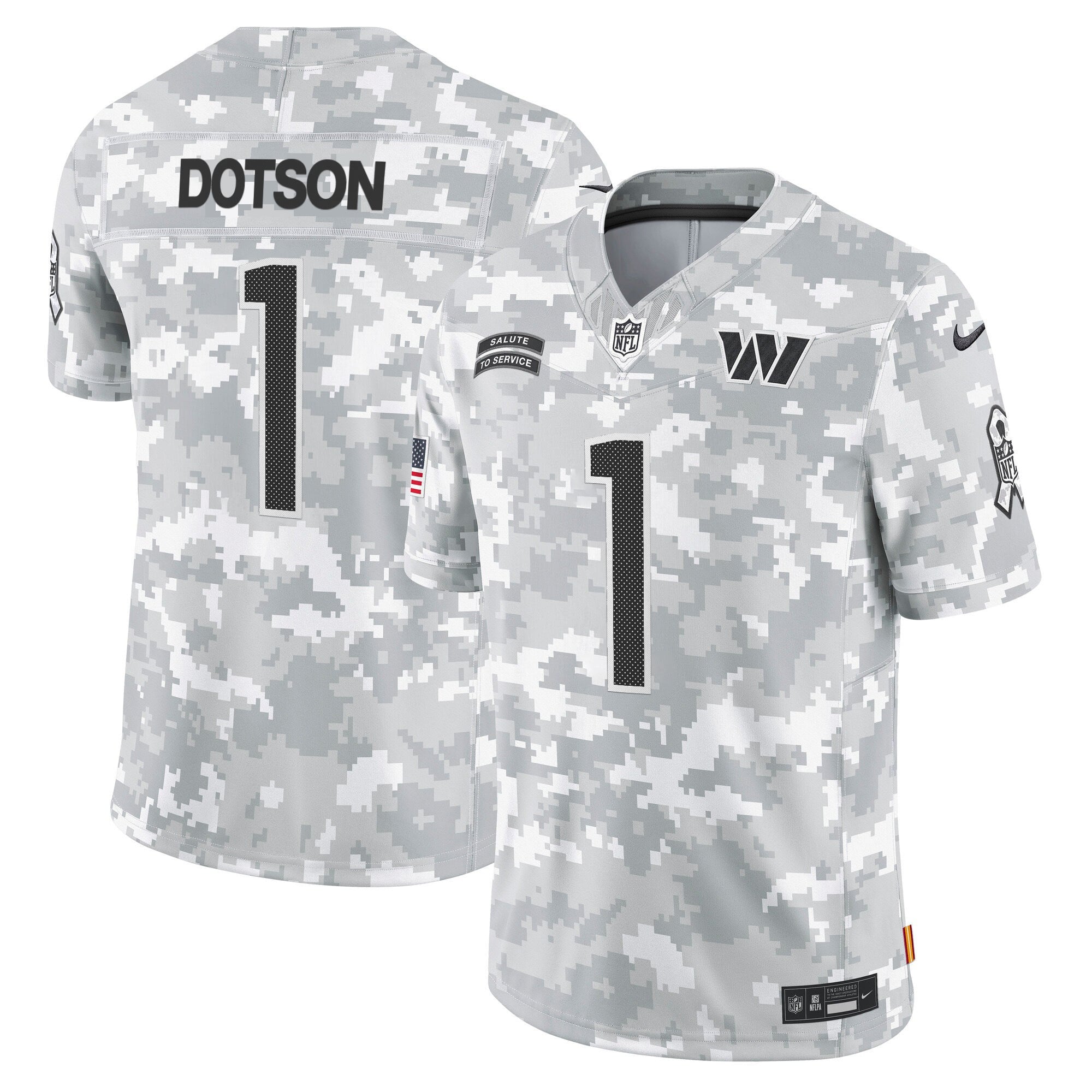 Washington Commanders 2024 Salute to Service Vapor Limited Jersey – Arctic Camo – All Stitched
