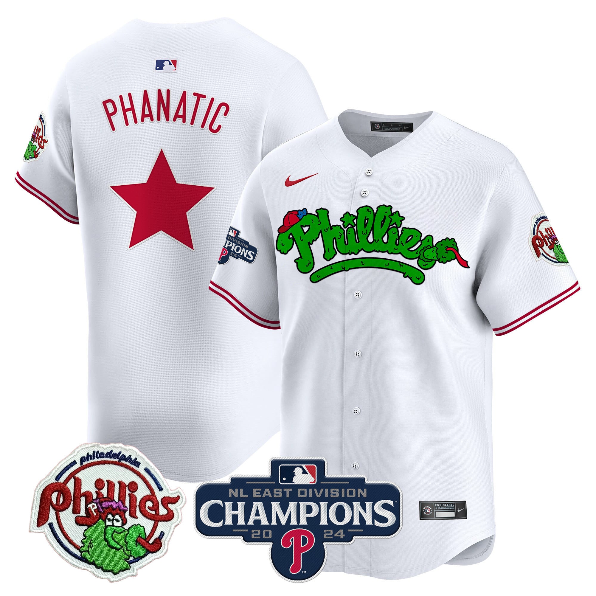 Men’s Phillies Phanatic 2024 NL East Division Champions Vapor Premier Limited Jersey – All Stitched
