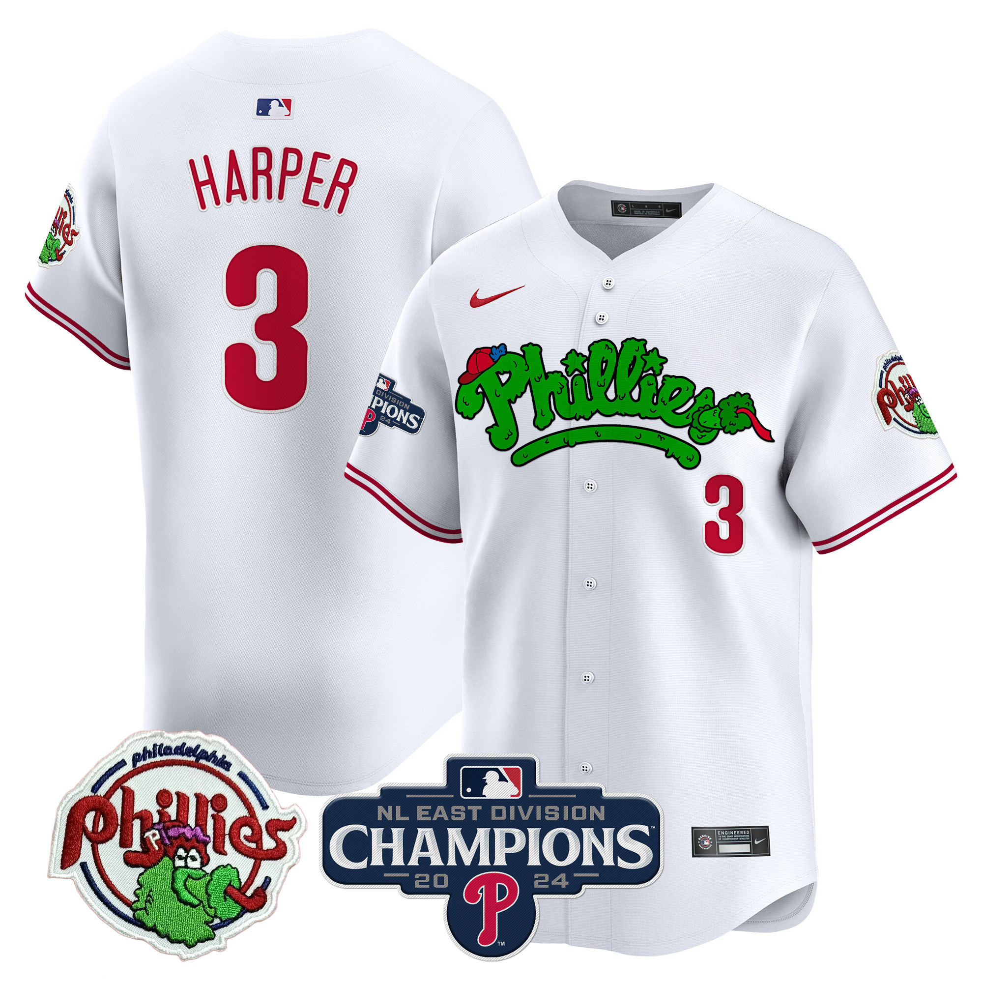 Men’s Phillies Phanatic 2024 NL East Division Champions Vapor Premier Limited Jersey – All Stitched