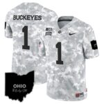 Ohio State Buckeyes 2024 Salute to Service Vapor Limited Jersey – Arctic Camo – All Stitched