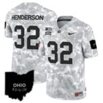 Ohio State Buckeyes 2024 Salute to Service Vapor Limited Jersey – Arctic Camo – All Stitched