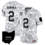Ohio State Buckeyes 2024 Salute to Service Vapor Limited Jersey – Arctic Camo – All Stitched