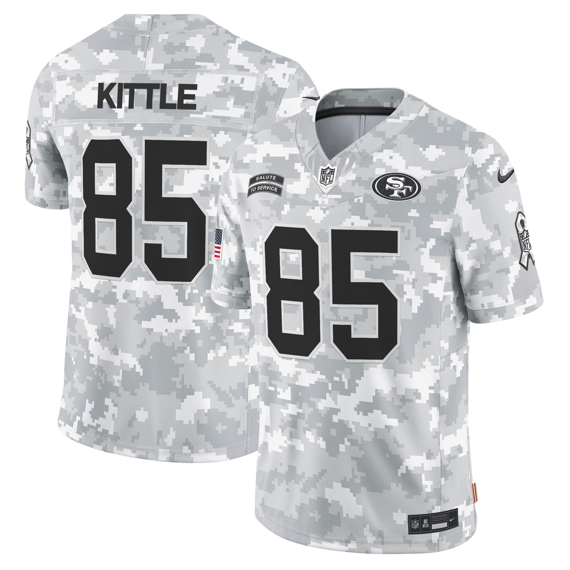 49ers 2024 Salute to Service Vapor Limited Jersey – Arctic Camo – All Stitched