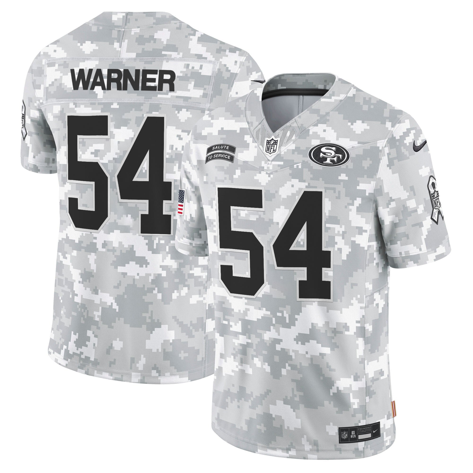 49ers 2024 Salute to Service Vapor Limited Jersey – Arctic Camo – All Stitched
