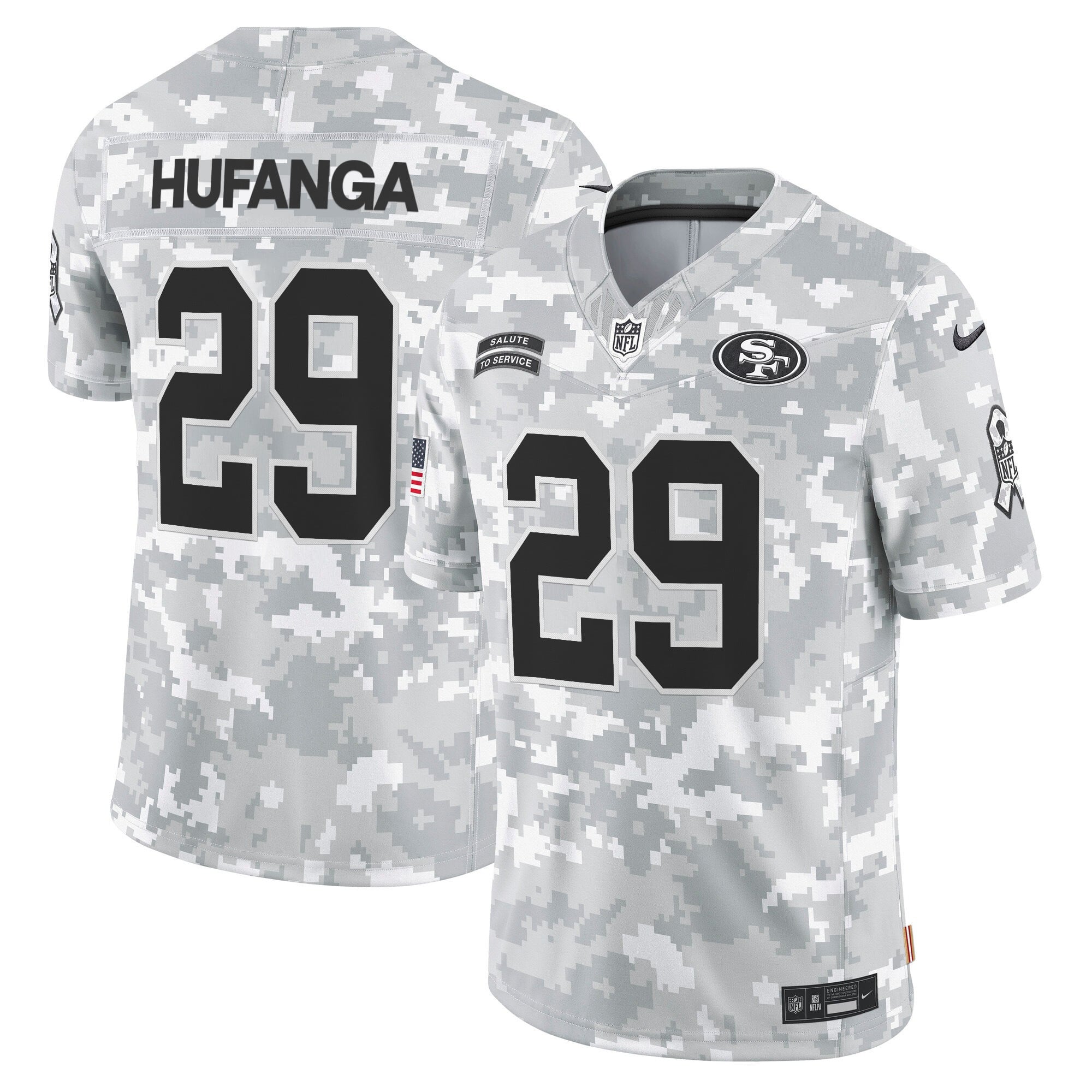 49ers 2024 Salute to Service Vapor Limited Jersey – Arctic Camo – All Stitched