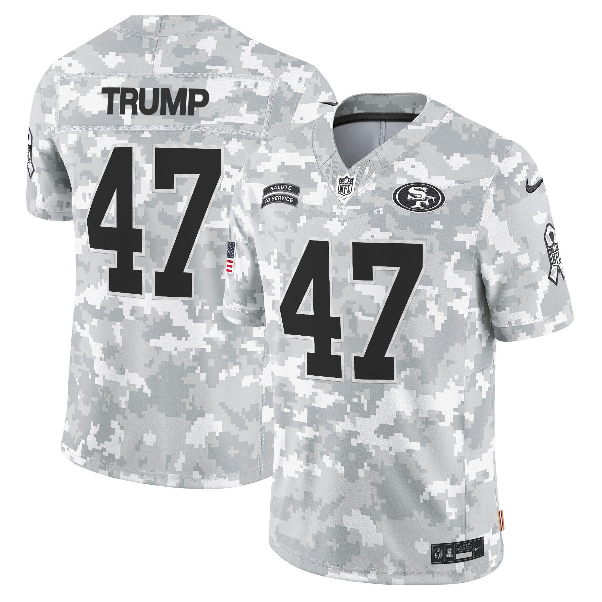 49ers 2024 Salute to Service Vapor Limited Jersey – Arctic Camo – All Stitched