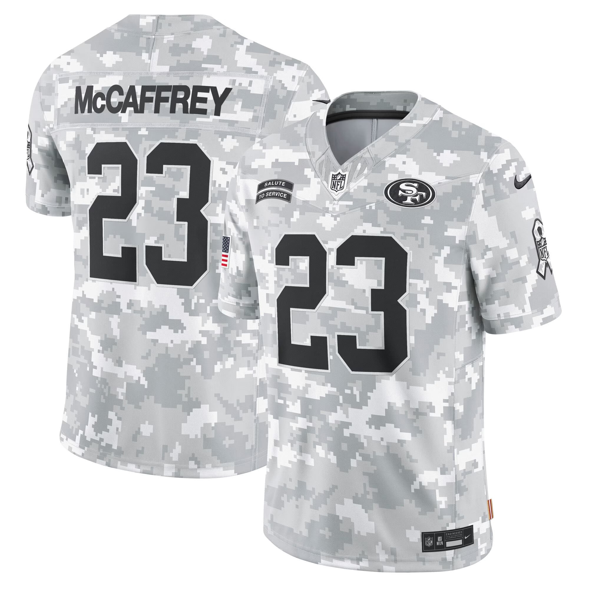 49ers 2024 Salute to Service Vapor Limited Jersey – Arctic Camo – All Stitched