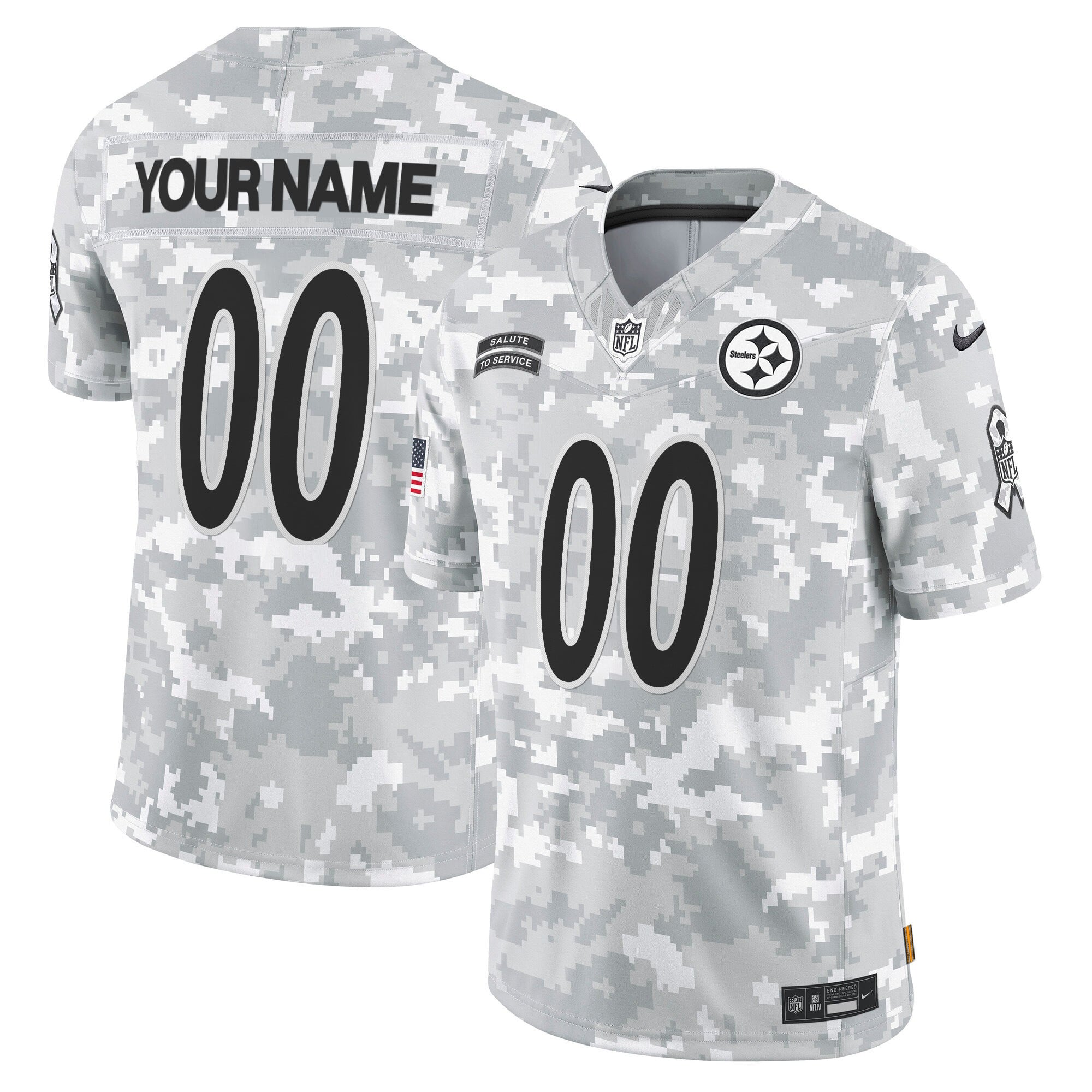 Steelers 2024 Salute to Service Vapor Limited Custom Jersey – Arctic Camo – All Stitched