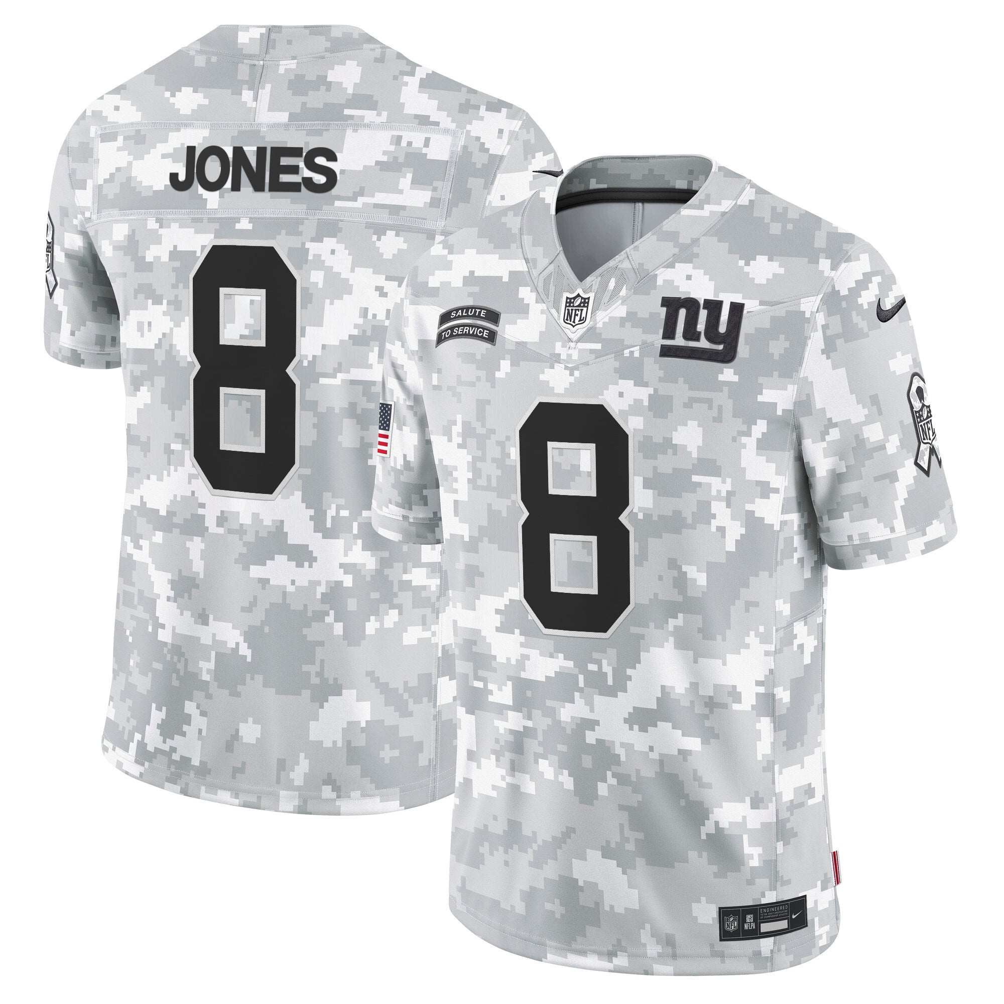 New York Giants 2024 Salute to Service Vapor Limited Jersey – Arctic Camo – All stitched