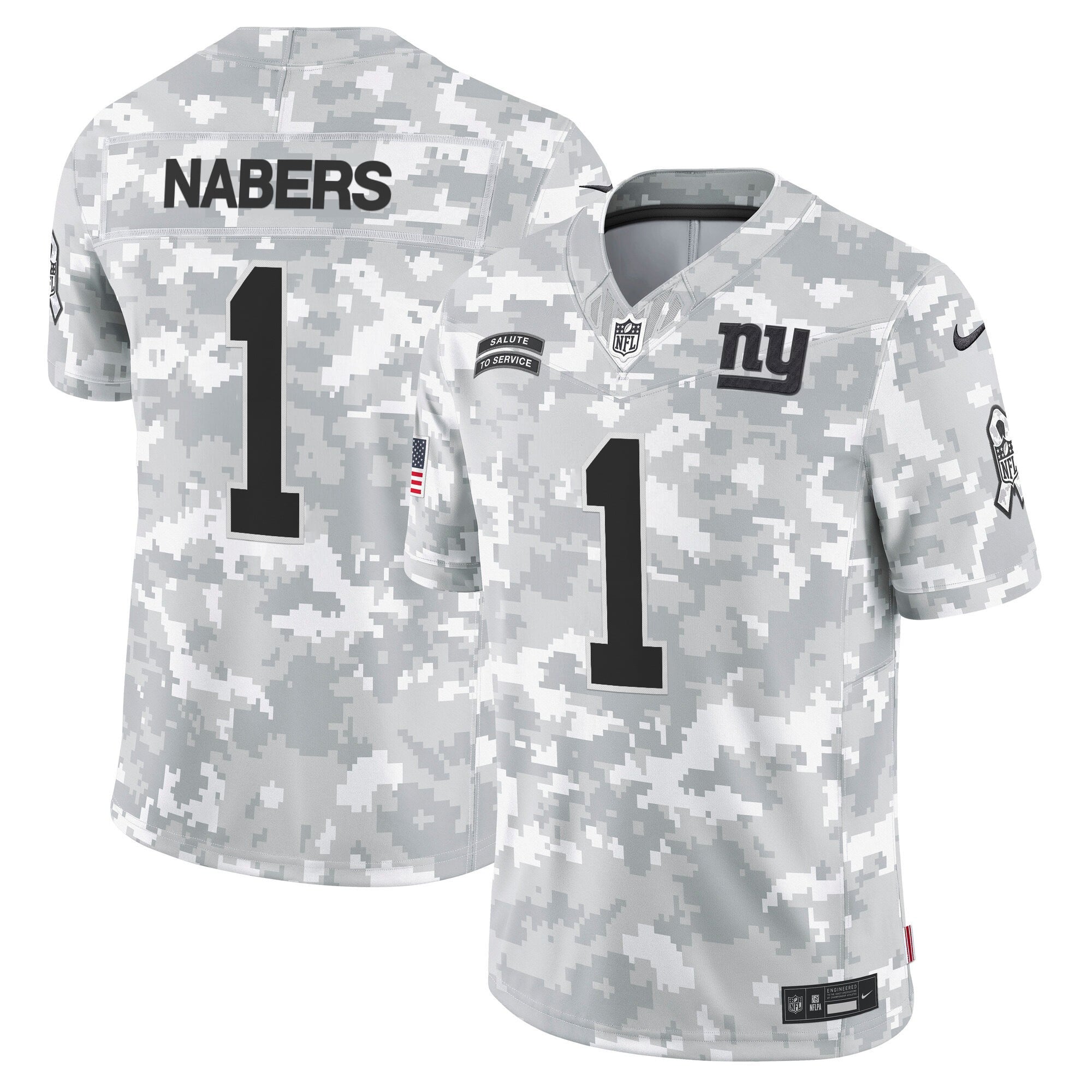 New York Giants 2024 Salute to Service Vapor Limited Jersey – Arctic Camo – All stitched