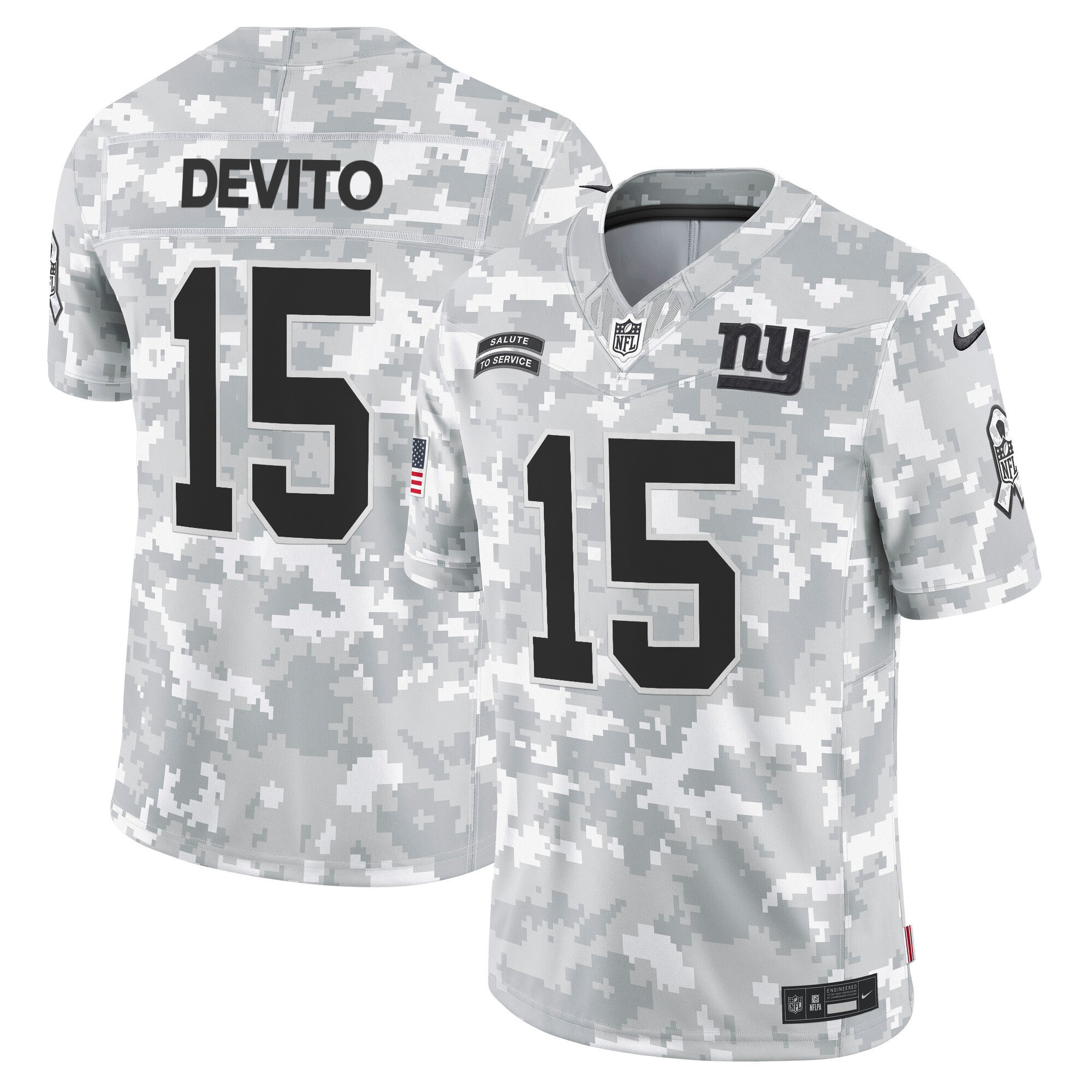 New York Giants 2024 Salute to Service Vapor Limited Jersey – Arctic Camo – All stitched