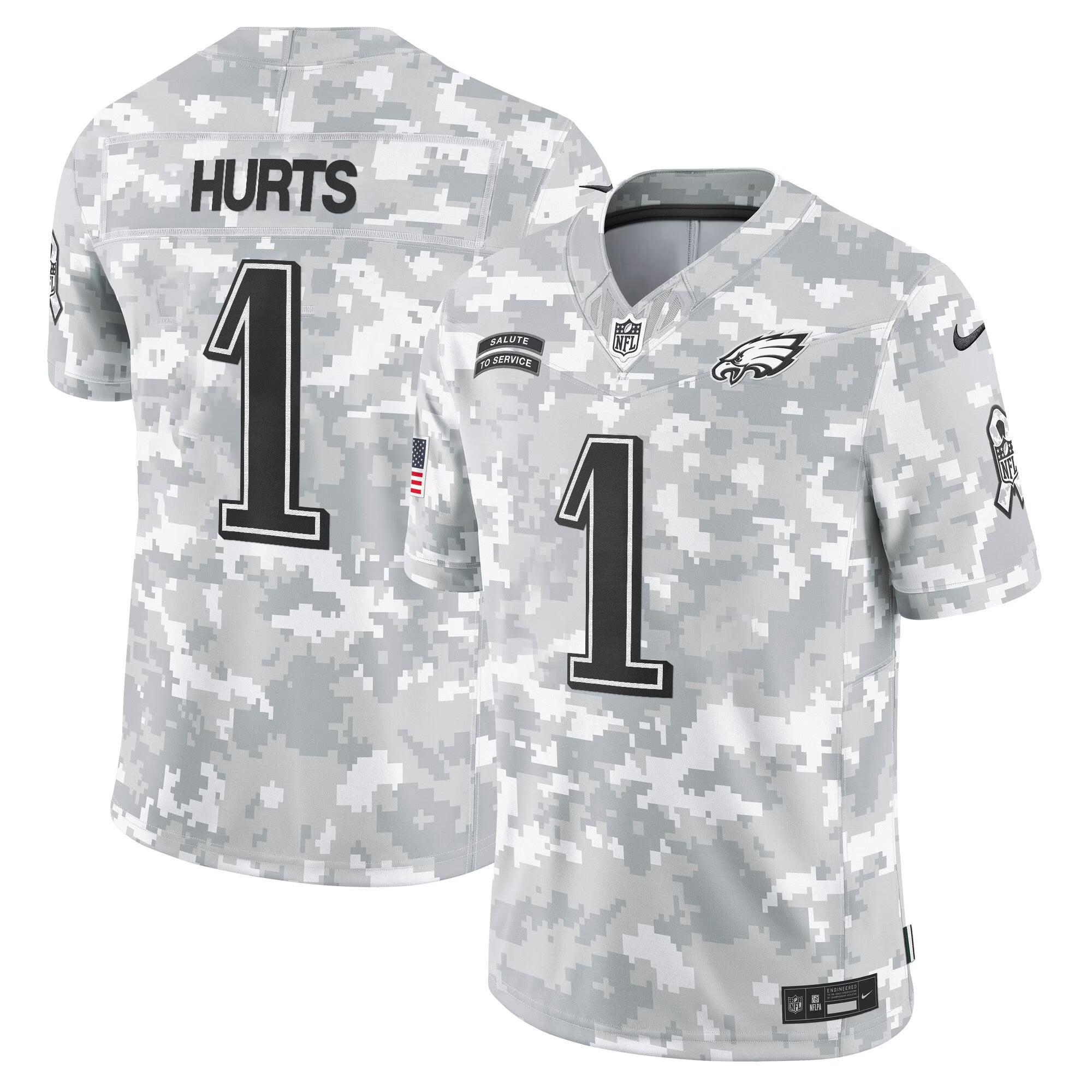 Philadelphia Eagles 2024 Salute to Service Vapor Limited Jersey – Arctic Camo – All Stitched