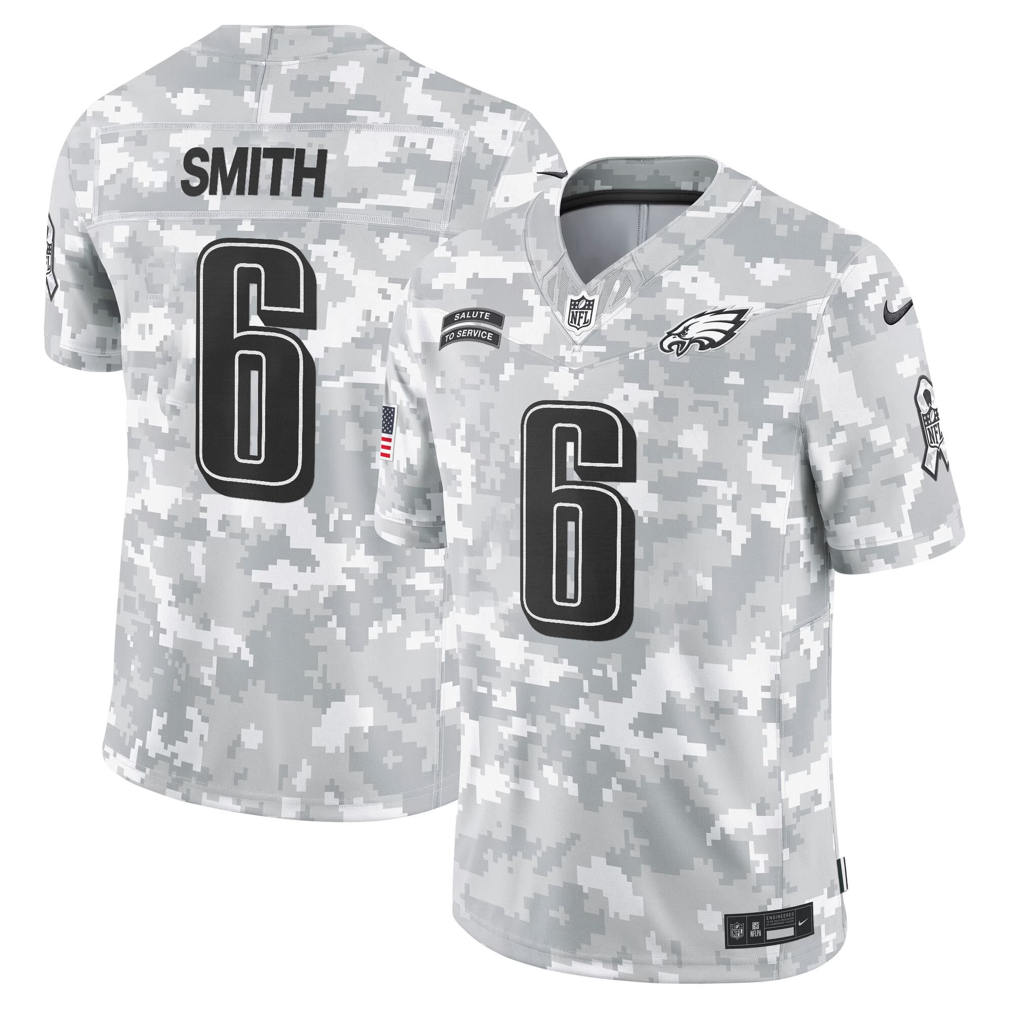Philadelphia Eagles 2024 Salute to Service Vapor Limited Jersey – Arctic Camo – All Stitched
