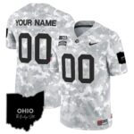 Ohio State Buckeyes 2024 Salute to Service Vapor Limited Custom Jersey – Arctic Camo – All Stitched