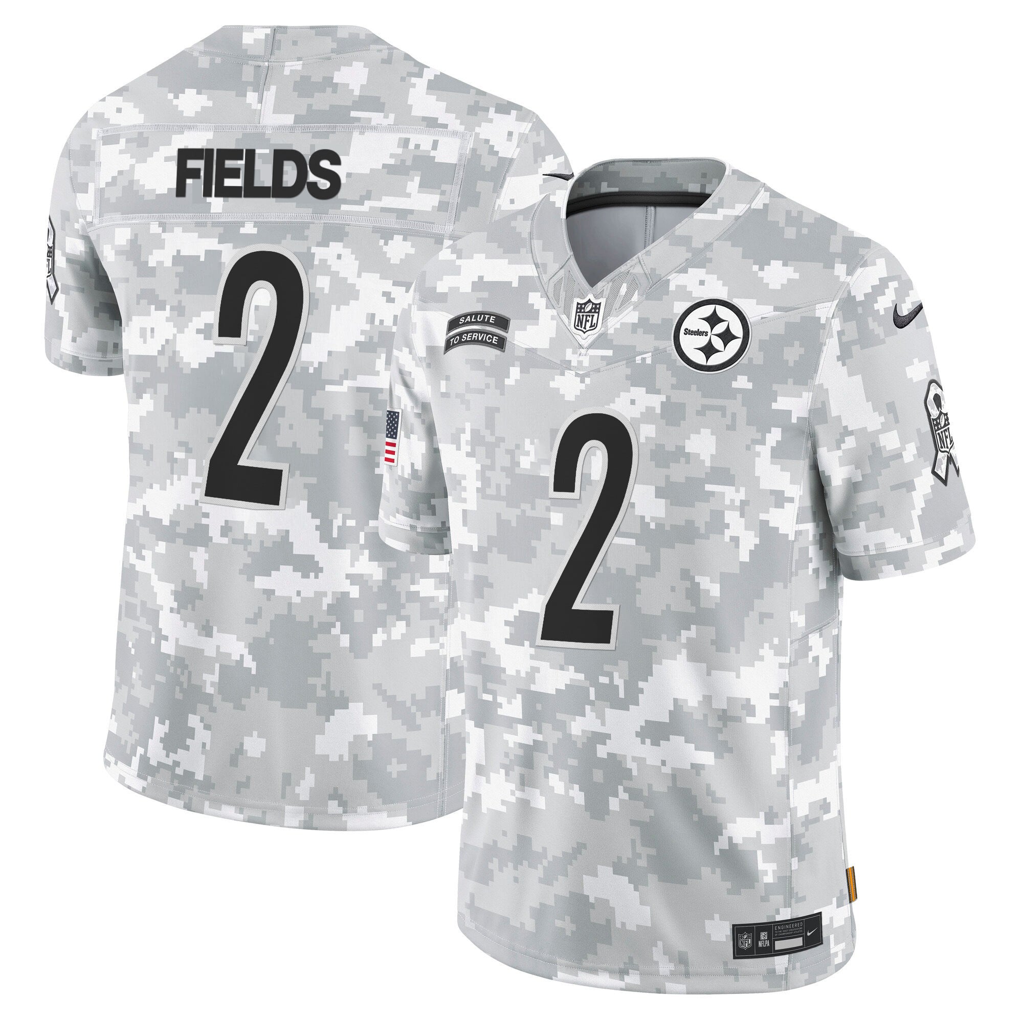 Steelers 2024 Salute to Service Vapor Limited Jersey – Arctic Camo – All Stitched